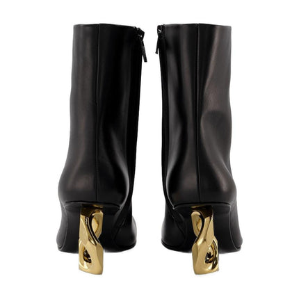 Stiefeletten Chaîne aus schwarzem Leder