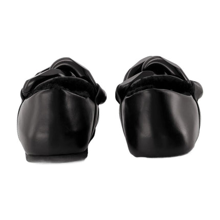 Mokassins Chaîne Close Back aus schwarzem Leder