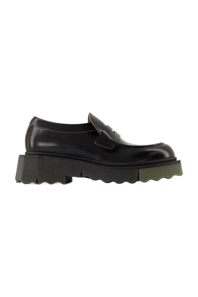 Sponge Loafer Ankle Boots - Off White - Black/Militaire - Leather