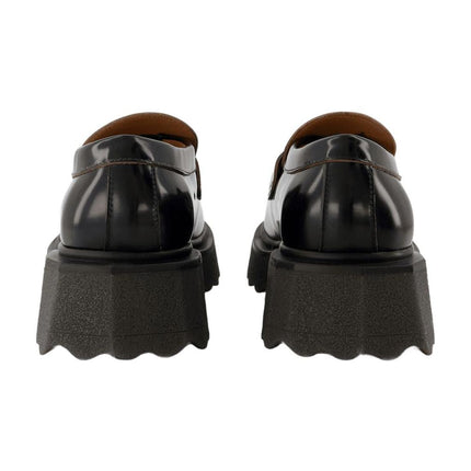 Sponge Loafer Ankle Boots - Off White - Black/Militaire - Leather