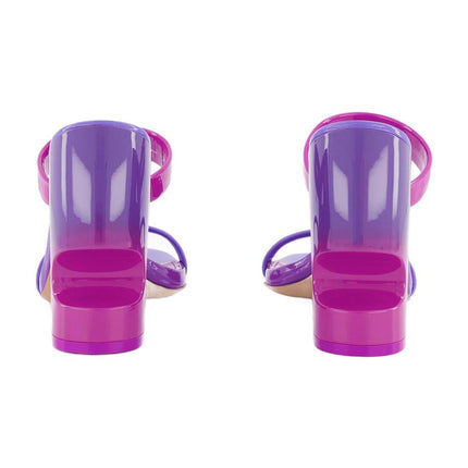 Bulky Slides - Off White - Fuschia/Purple - Patent Leather