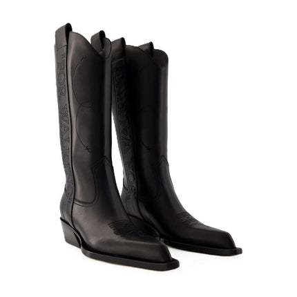 Ankle Boots For Walking - Off White - Leder - Schwarz