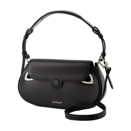 Hobo Clam Bag - Off White - Leder - Schwarz