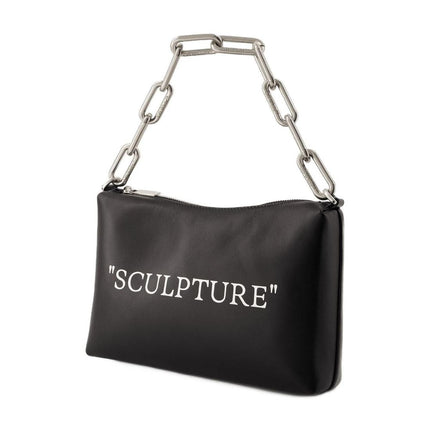 Block Quote Tasche - Off White - Leder - Schwarz/Silber