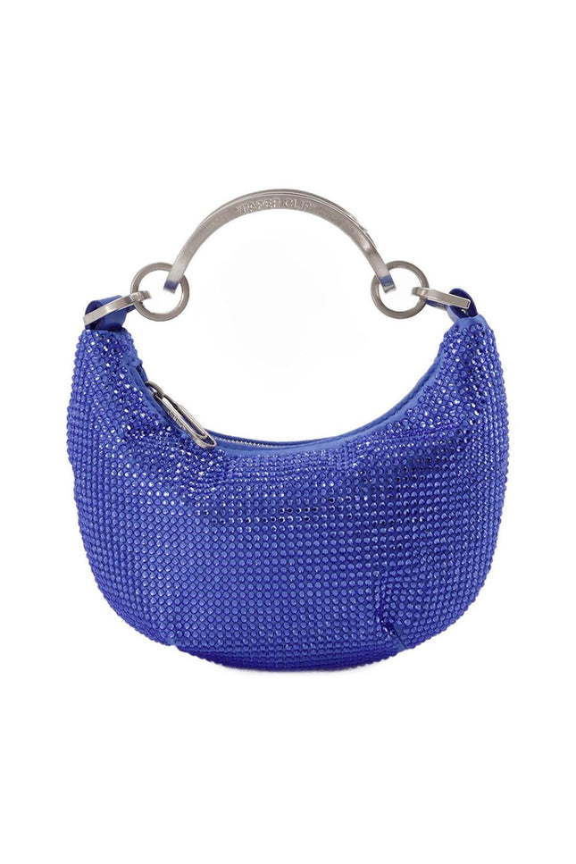 Tasche Binder Clip Mini in Strass / blau