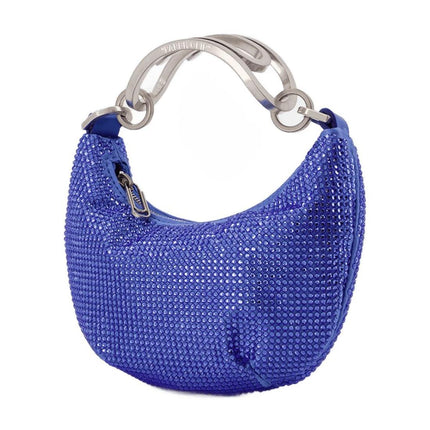 Tasche Binder Clip Mini in Strass / blau