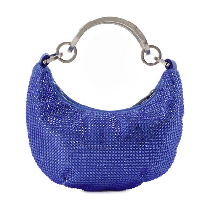 Tasche Binder Clip Mini in Strass / blau