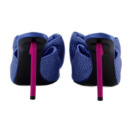 Allen Bow Mules Strass Pop in blau/rosa