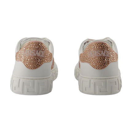La Greca Sneakers - Versace - Baumwolle - Weiß/Pink