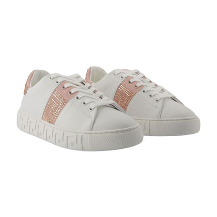 La Greca Sneakers - Versace - Baumwolle - Weiß/Pink