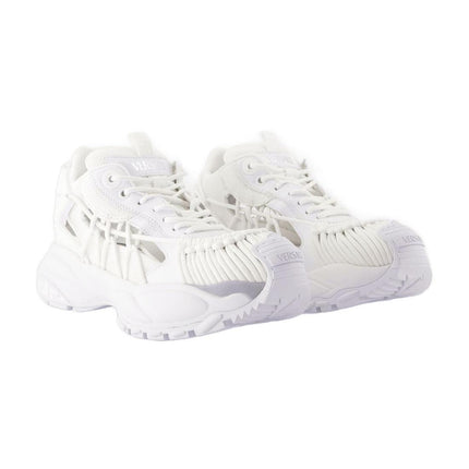 Low Top Sneakers - Versace - Leder - Weiß