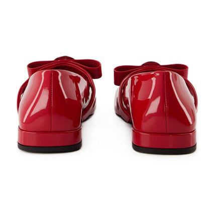 Flache Schuhe Gianni Ribbon - Versace - Leder - Rot