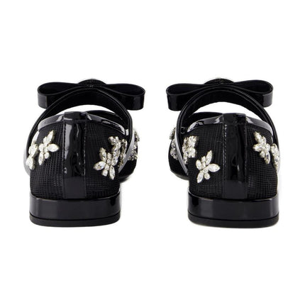 Flache Schuhe Gianni Ribbon - Versace - Leder - Schwarz