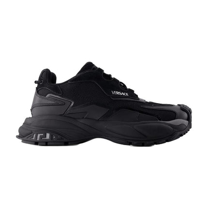 Low Top Sneakers - Versace - Leder - Schwarz