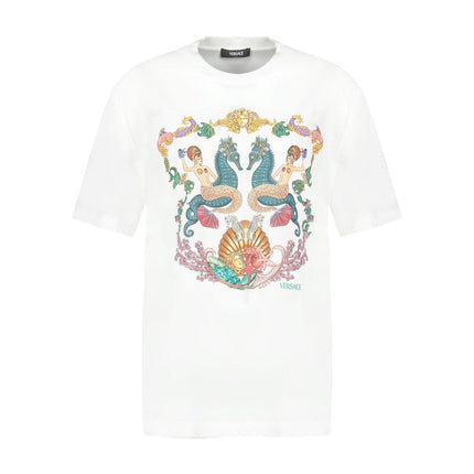 Theater Crest T-Shirt - Versace - Baumwolle - Weiß