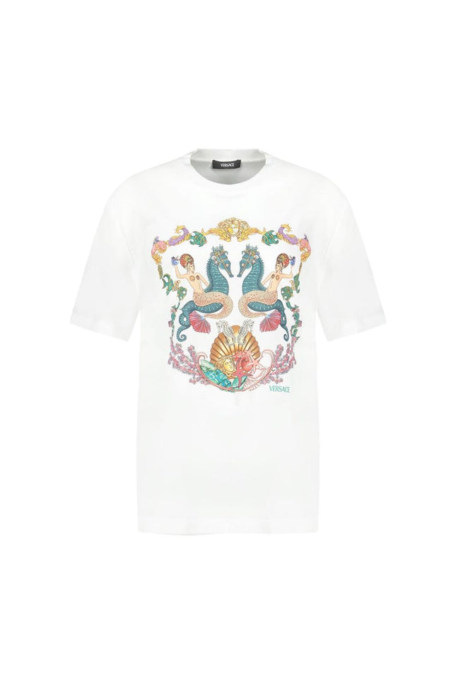 Theater Crest T-Shirt - Versace - Baumwolle - Weiß