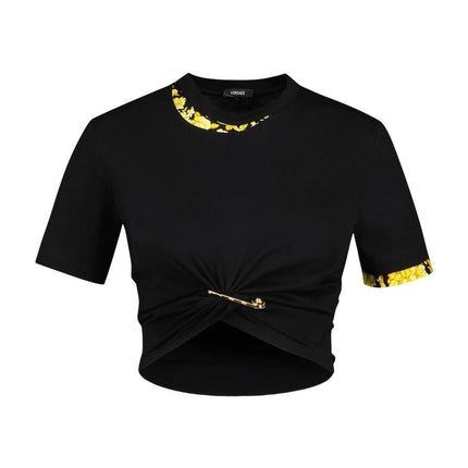 Barocco T-Shirt - Versace - Baumwolle - Schwarz