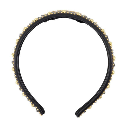 Lettering Haarreif - Versace - Leder - Schwarz