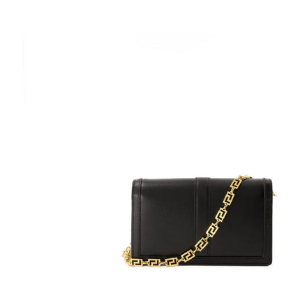 Wallet On Chain Greca Goddess - Versace - Leder - Schwarz