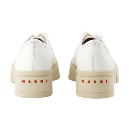 Laced Up Sneakers - Marni - Leder - Weiß