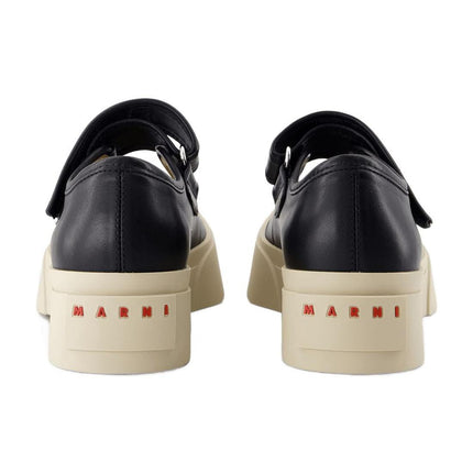 Mary Jane Sneakers - Marni - Leder - Schwarz