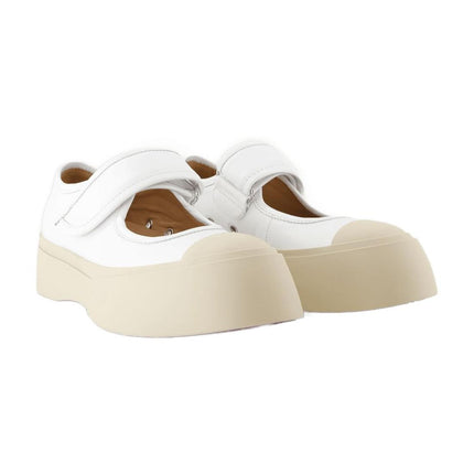 Mary Jane Sneakers - Marni - Leder - Weiß