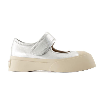 Mary Jane Sneakers - Marni - Leder - Silber