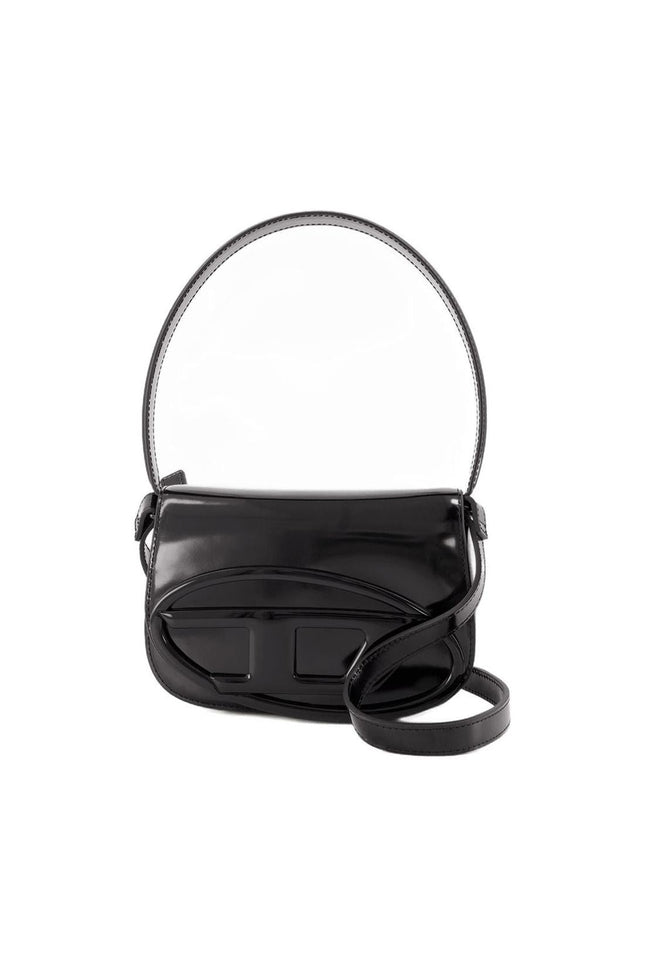 1DR Schultertasche - Diesel - Leder - Schwarz