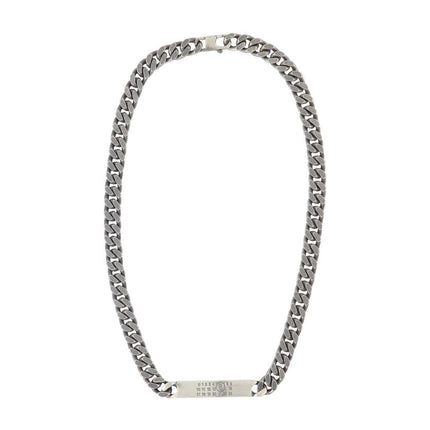 Minimal Logo Id Tag Halskette - MM6 Maison Margiela - Metall - Silber