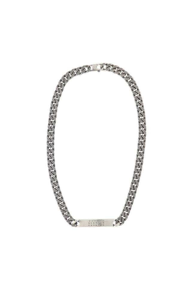 Minimal Logo Id Tag Halskette - MM6 Maison Margiela - Metall - Silber