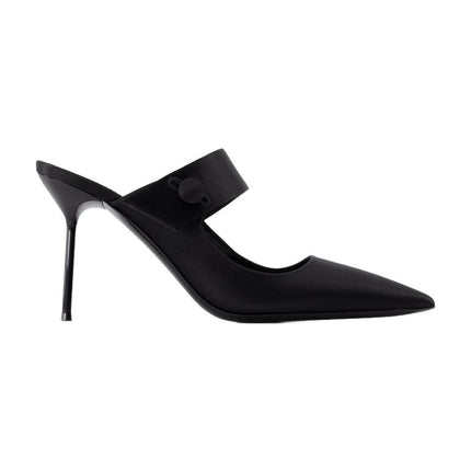 Pumps Lidia Couture Sabot 90 - Paris Texas - Seide - Schwarz