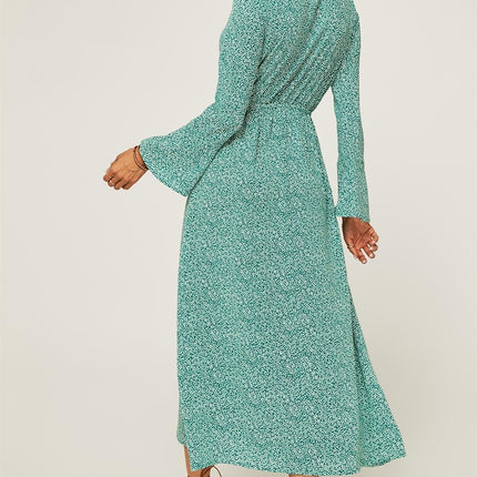 Floral Maxi Summer Dress In Mint Green