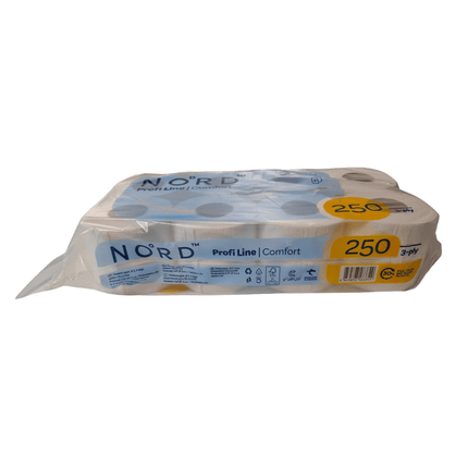 Toilettenpapier, 3-lagig, 250 Blatt, 8 Rollen  | Karton (8 Packungen)