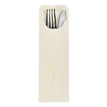 PAPSTAR 100 Bestecktaschen 23,5 cm x 7,3 cm inklusive farbiger Bistro Serviette