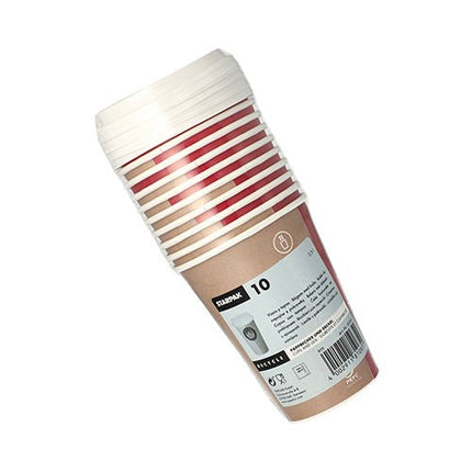 Starpak 10 Trinkbecher, Pappe mit Deckel, PS "To Go"
