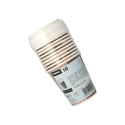 Starpak 10 Trinkbecher, Pappe mit Deckel, PS "To Go"