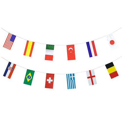 PAPSTAR Flaggenkette Papier, 10 m, schwer entflammbar, 32 Nationen | Beutel (1 Stück)