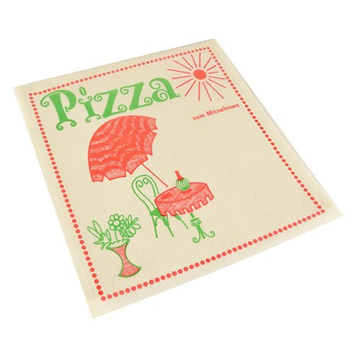 PAPSTAR Pizzataschen Pergamin 30x30 cm, fettdicht, "Cafeteria" | Schrumpffolie (100 Stück)