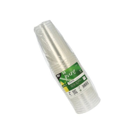 PAPSTAR 25 Kaltgetränkebecher, PLA "pure" glasklar mit Schaumrand