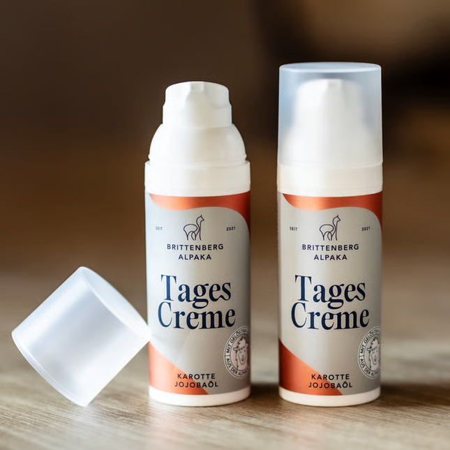 Brittenberg Alpaka - Tagescreme - Karotte und Jojobaöl - mit Keratin aus Alpakawolle