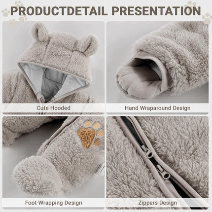 Baby Schneeanzüge Winter Overall mit Kapuze Fleece Strampler Mädchen Jungen Warm Outfits- Gr. 0-3 Monate (59 cm), Gelb