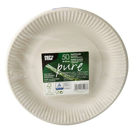 29 50 Teller, Pappe "pure" rund - weiss