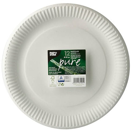 PAPSTAR 12 Teller, Pappe "pure" rund, weiss