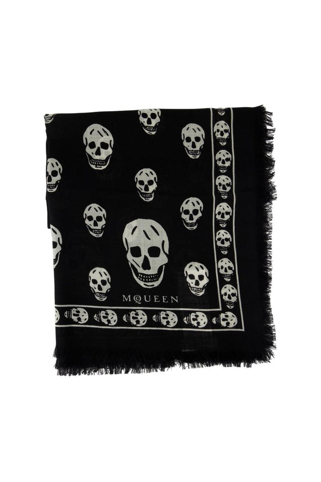 Schal Skull - Alexander McQueen - Seide - Schwarz