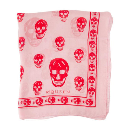 Schal Skull - Alexander McQueen - Seide - Rosa