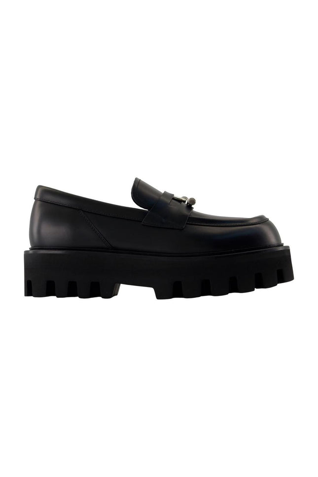 Oversize Flat Shoes - Alexander Mcqueen -  Black - Leather