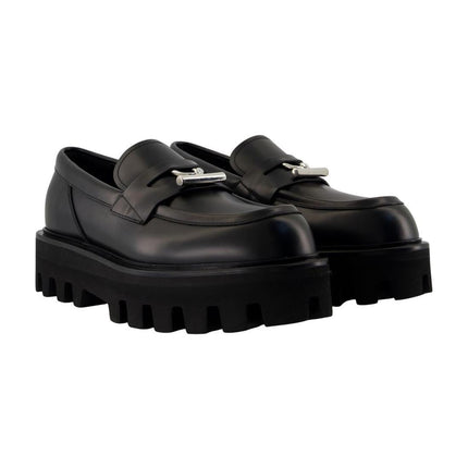 Oversize Flat Shoes - Alexander Mcqueen -  Black - Leather