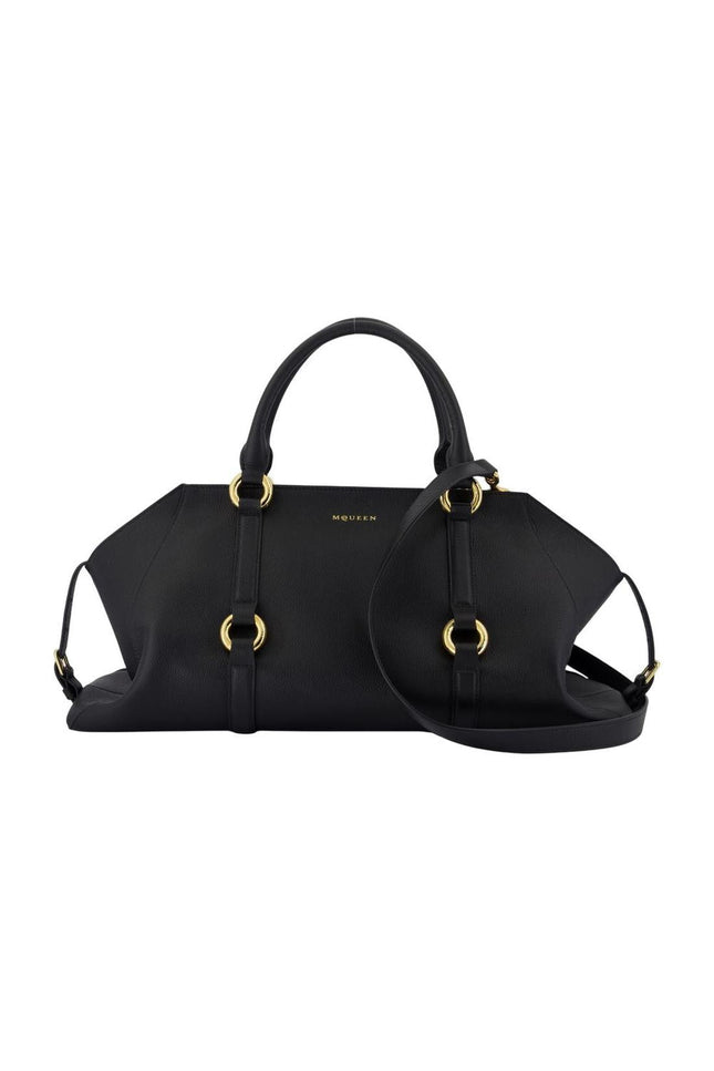 Farringdon Medium Handtasche - Alexander McQueen - Leder - Schwarz