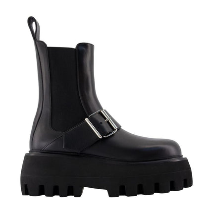 Stiefeletten High - Alexander McQueen - Leder - Schwarz