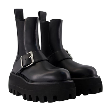 Stiefeletten High - Alexander McQueen - Leder - Schwarz